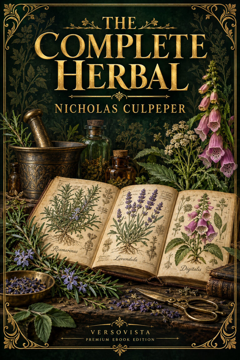 Illustrated ebook cover for The Complete Herbal by Nicholas Culpeper — VERSOVISTA premium ebook edition