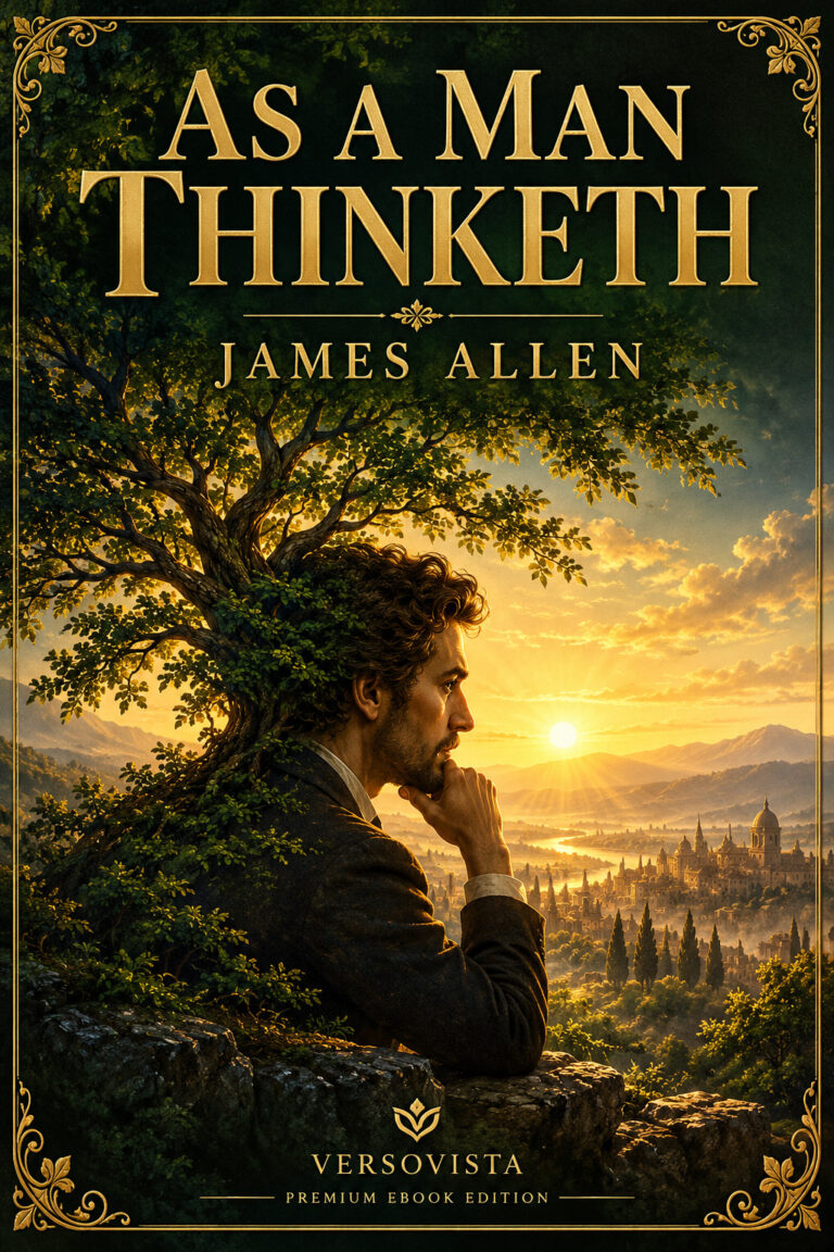 Illustrated ebook cover for As a Man Thinketh by James Allen — VERSOVISTA premium ebook edition