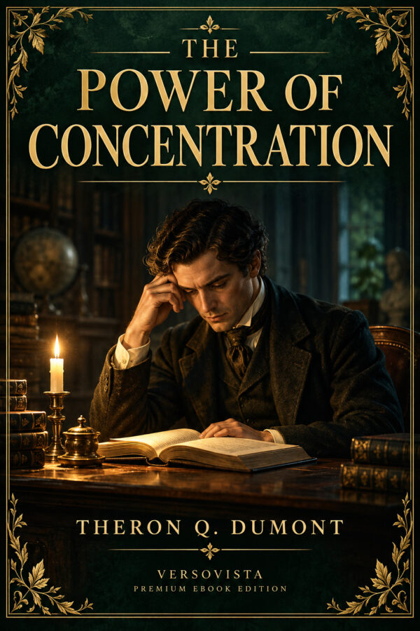 339-the-power-of-concentration Illustrated ebook cover for The Power of Concentration by Theron Q. Dumont — VERSOVISTA premium ebook edition