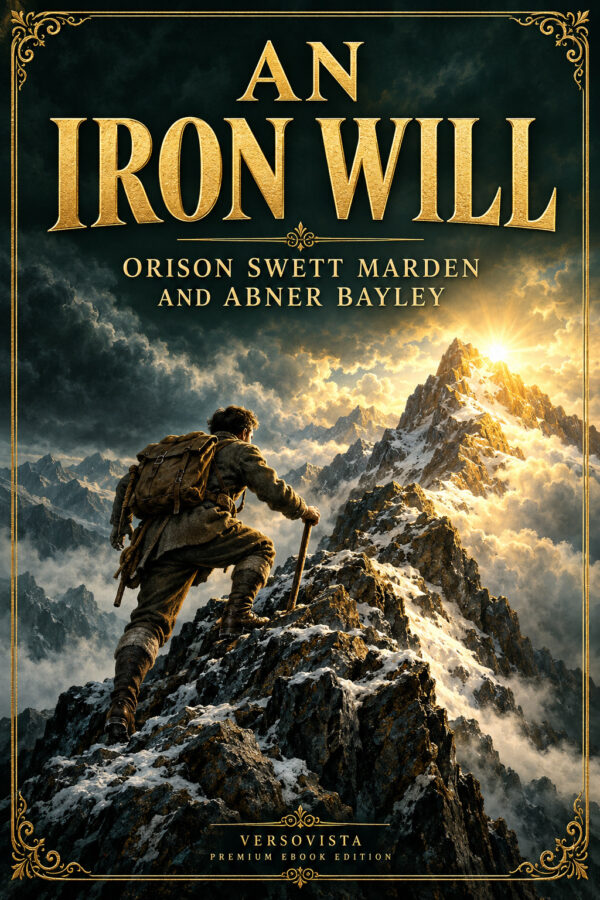 359-an-iron-will Illustrated ebook cover for An Iron Will by Orison Swett Marden and Abner Bayley — VERSOVISTA premium ebook edition
