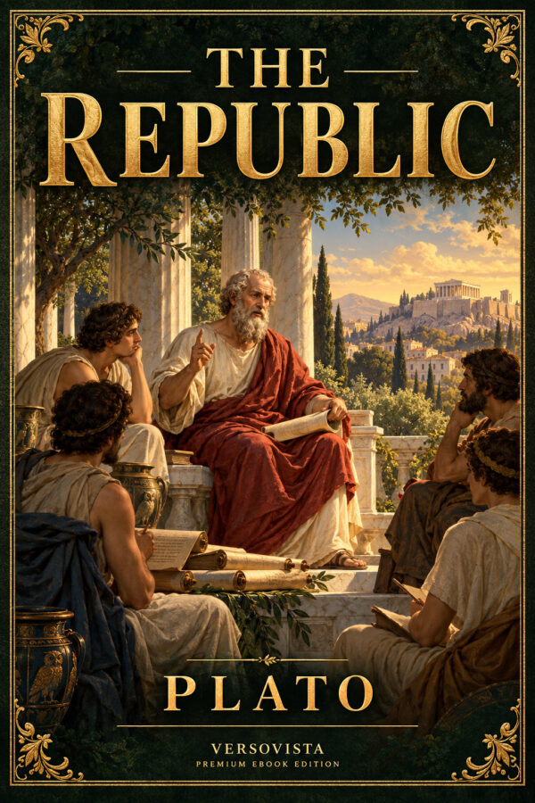 395-the-republic Illustrated ebook cover for The Republic by Plato — VERSOVISTA premium ebook edition