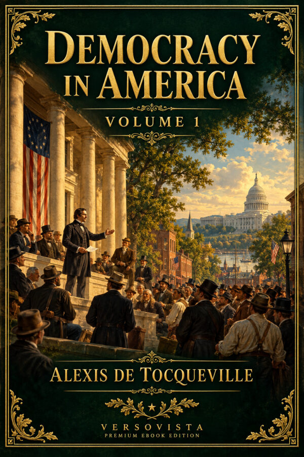 399-democracy-in-america-volume-1 Illustrated ebook cover for Democracy in America — Volume 1 by Alexis de Tocqueville — VERSOVISTA premium ebook edition
