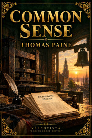 Illustrated ebook cover for Common Sense by Thomas Paine — VERSOVISTA premium ebook edition