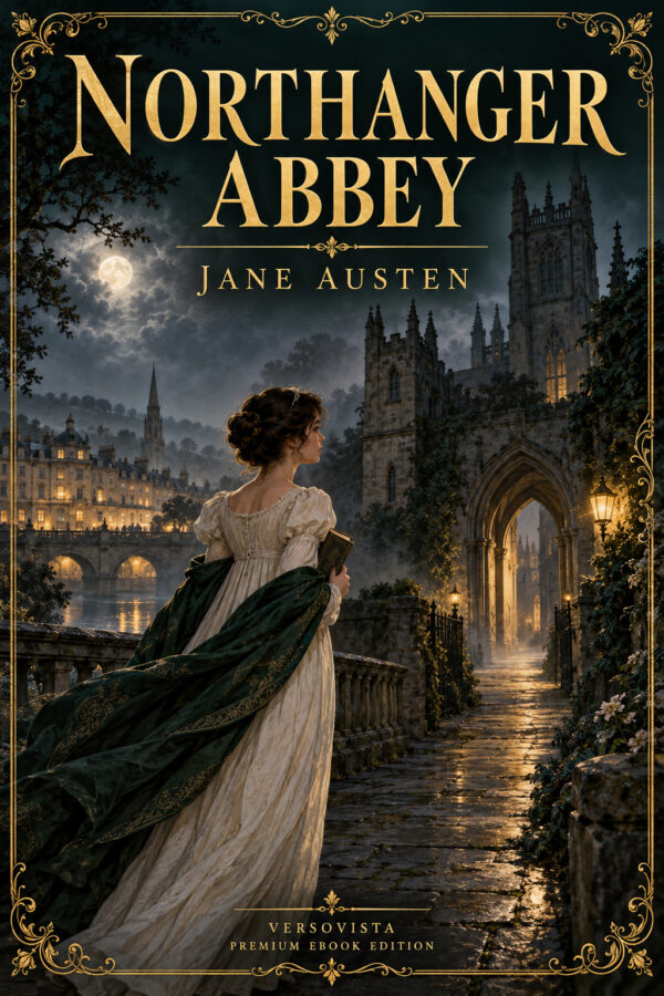 495-northanger-abbey Illustrated ebook cover for Northanger Abbey by Jane Austen — VERSOVISTA premium ebook edition