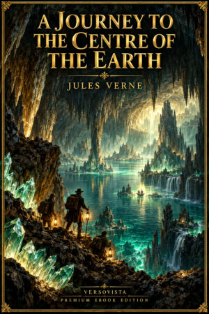 Illustrated ebook cover for A Journey to the Centre of the Earth by Jules Verne — VERSOVISTA premium ebook edition