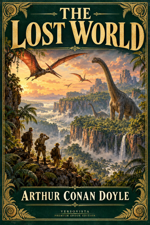535-the-lost-world Illustrated ebook cover for The Lost World by Arthur Conan Doyle — VERSOVISTA premium ebook edition
