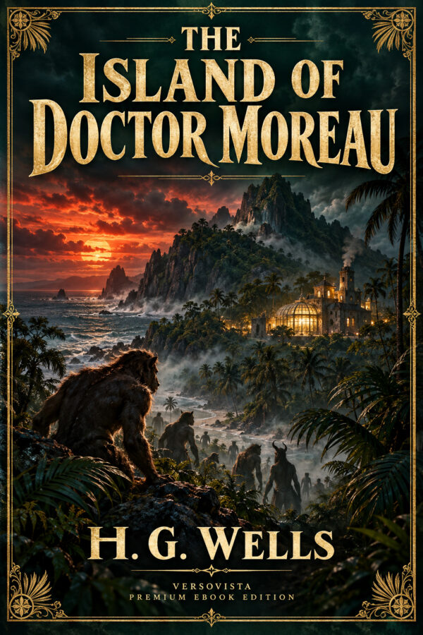 543-island-of-doctor-moreau Illustrated ebook cover for The Island of Doctor Moreau by H. G. Wells — VERSOVISTA premium ebook edition