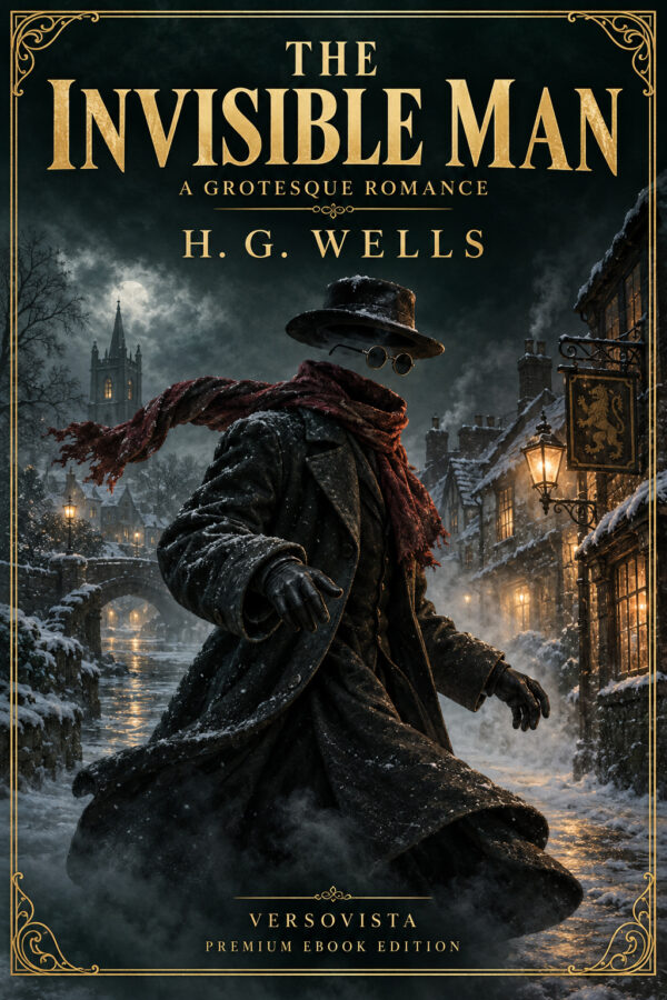 555-the-invisible-man Illustrated ebook cover for The Invisible Man: A Grotesque Romance by H. G. Wells — VERSOVISTA premium ebook edition