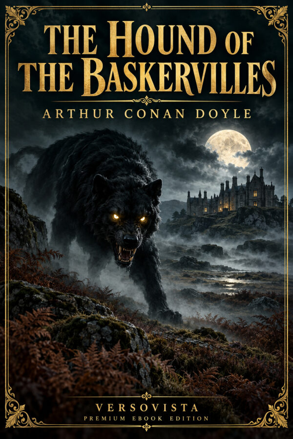 567-hound-of-the-baskervilles Illustrated ebook cover for The Hound of the Baskervilles by Arthur Conan Doyle — VERSOVISTA premium ebook edition