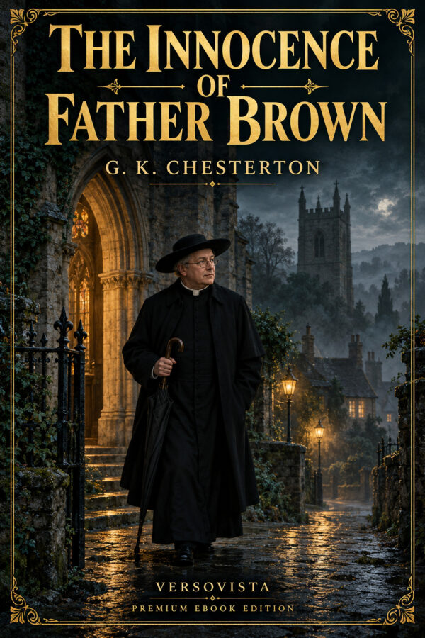 Illustrated ebook cover for The Innocence of Father Brown by G. K. Chesterton — VERSOVISTA premium ebook edition