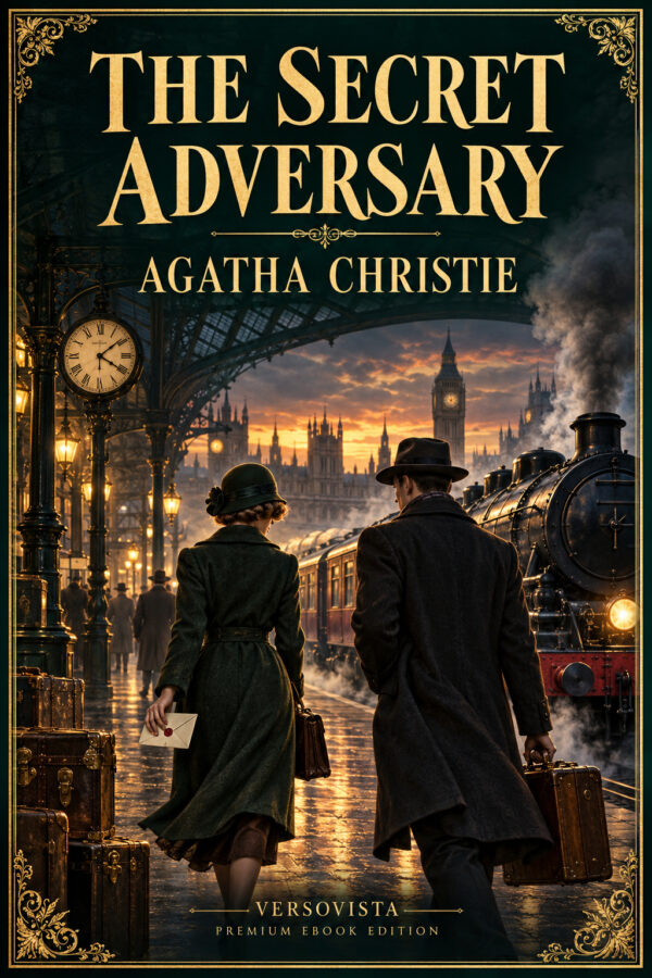 583-the-secret-adversary Illustrated ebook cover for The Secret Adversary by Agatha Christie — VERSOVISTA premium ebook edition