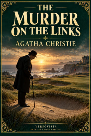 Illustrated ebook cover for The Murder on the Links by Agatha Christie — VERSOVISTA premium ebook edition