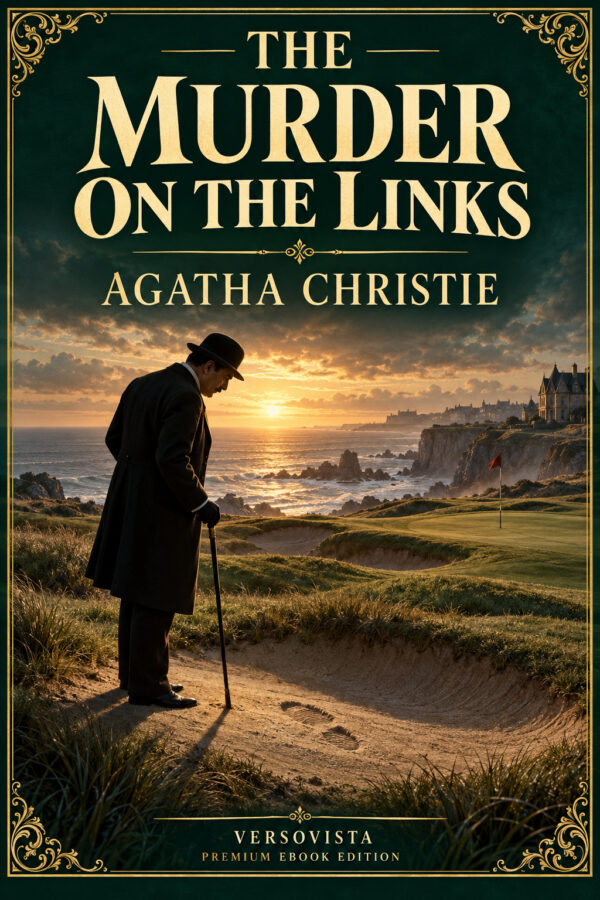 587-murder-on-the-links Illustrated ebook cover for The Murder on the Links by Agatha Christie — VERSOVISTA premium ebook edition
