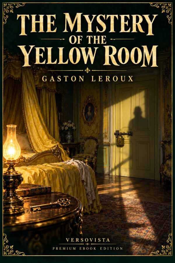 591-mystery-of-the-yellow-room Illustrated ebook cover for The Mystery of the Yellow Room by Gaston Leroux — VERSOVISTA premium ebook edition